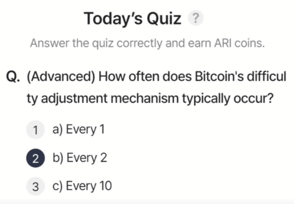 ARI Wallet Daily Quiz Answer 28 May 2025 (AriChain)
